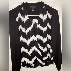Black and White Chevron Alfani Women’s Blouse, size 2